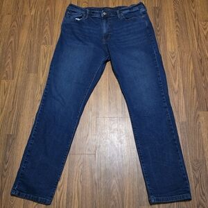 Lucky Brand Mens 36x34 410 Straight Dark Blue Denim Jeans F2